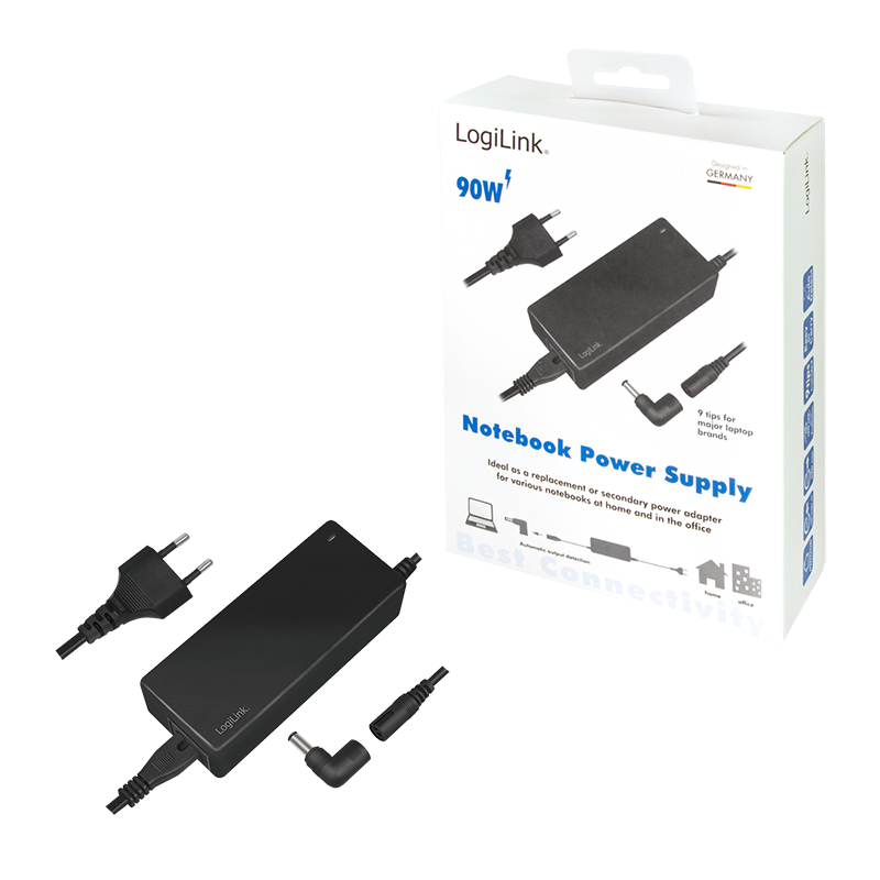 Notebook Netzteil Logilink, 15-20 Volt mit 9 Adapter, 90Watt