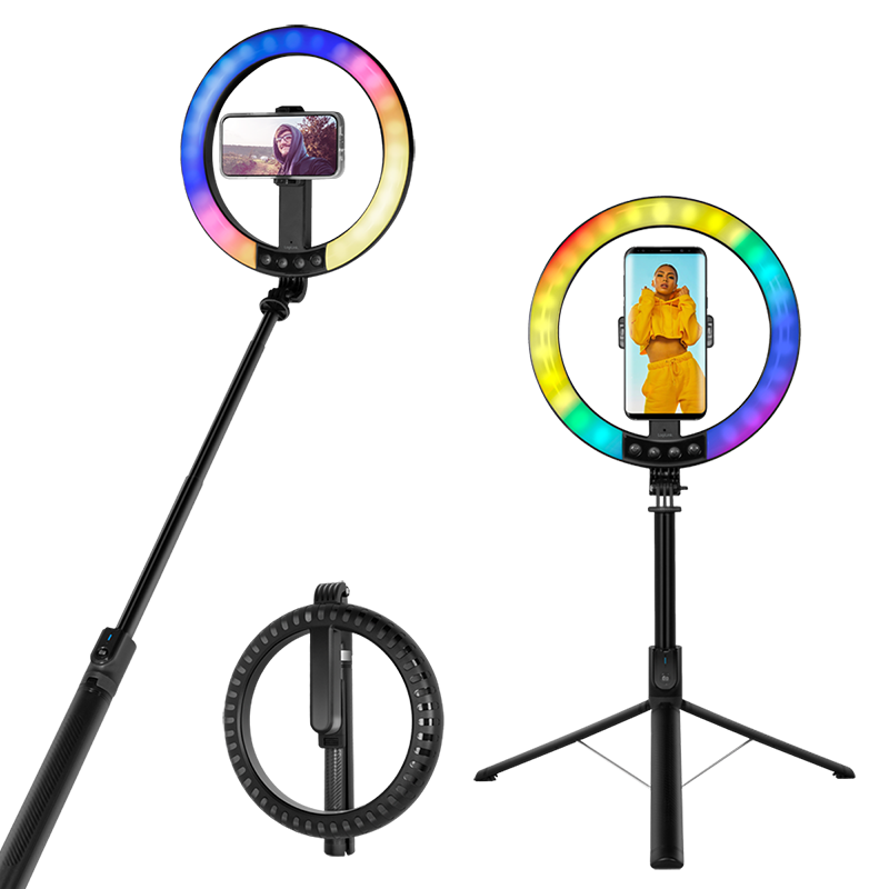 LogiLink Smartphone-Ringlicht (25cm) m.Selfie-Stick-Stativ, bis 188cm
