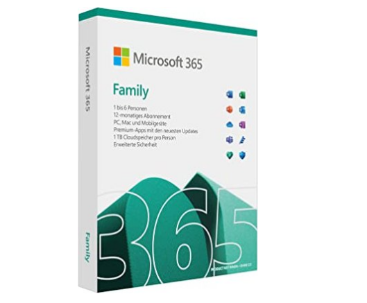 MS Office 365 Family (6 Personen) (DE) - Jahreslizenzcode ohne Datenträger