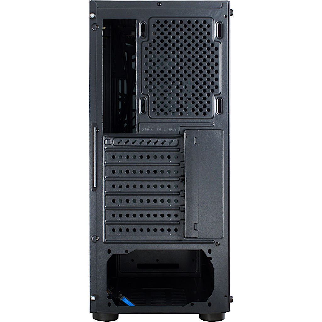 Miditower CXC2 Gaming Gehäuse ohne Netzteil, USB3/Audio, 3x120er LED-Lüfter blau, schwarz