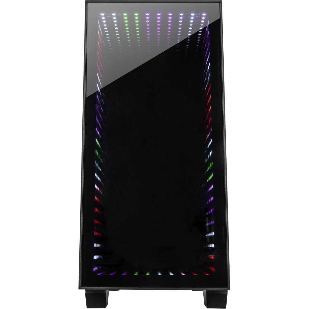 Minitower X-608 Infinity-Micro Gaming Gehäuse ohne Netzteil, USB3/Audio, 120er RGB-Lüfter, schwarz