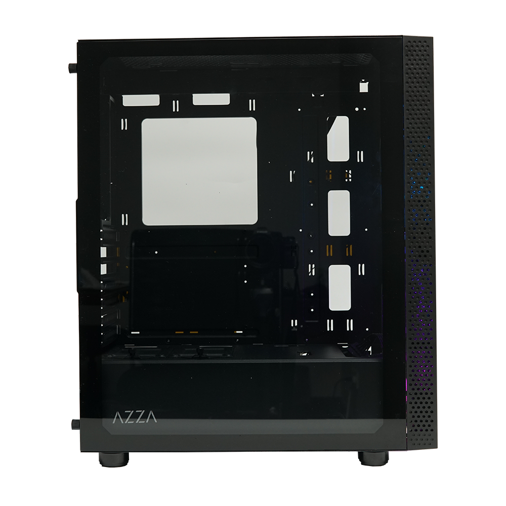 Miditower AzzA Celesta 340F Gaming Gehäuse ohne Netzteil, USB3/Audio, 2x RGB-Lüfter, schwarz