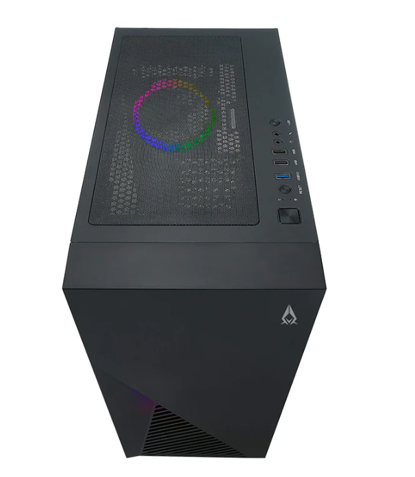 Miditower AzzA Zeno 350 Gaming Gehäuse ohne Netzteil, USB3/Audio, 2x ARGB-Lüfter, schwarz