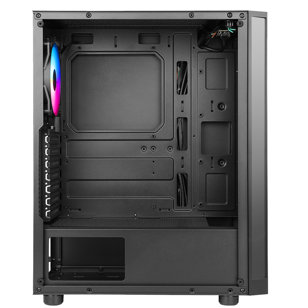 Miditower AzzA Spectra 280B Gaming Gehäuse ohne Netzteil, USB3/Audio, 120er RGB-Lüfter, schwarz