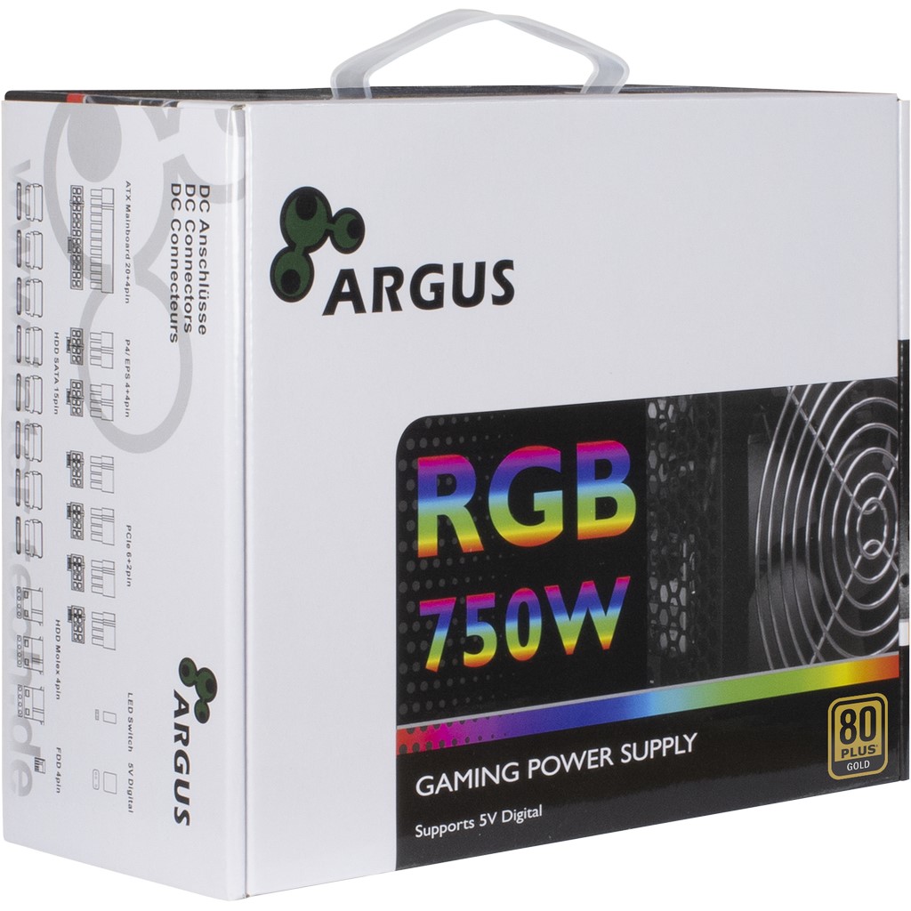 ARGUS RGB-750CM II  750W (80+ Gold) Modular PC-Netzteil ATX 2.3