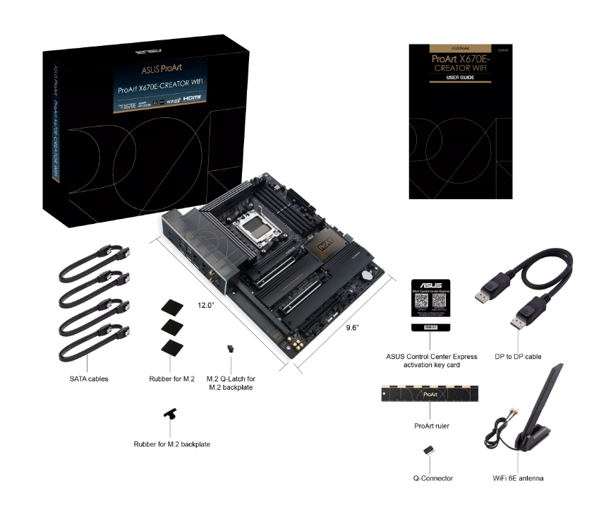 ASUS ProArt X670E-CREATOR WIFI Sockel AM5, 4xDDR5 4xM.2 WiFi-6E HDMI / USB4-C, ATX