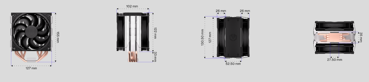 Endorfy Fera 5 Dual Fan - CPU-Kühler für Intel und AMD Prozessoren