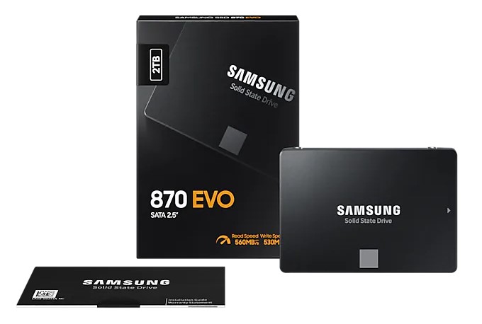 SSD Samsung 870 EVO MZ-77E2T0B  2.5" SSD Festplatte  2TB SATA 6Gb/s (L560/S530MB/s)