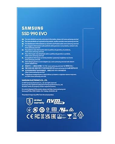 SSD Samsung 990 EVO MZ-V9E1T0BW 1TB M.2 Typ 2280 PCIe 4.0 x4 / PCIe 5.0 x2 NVMe