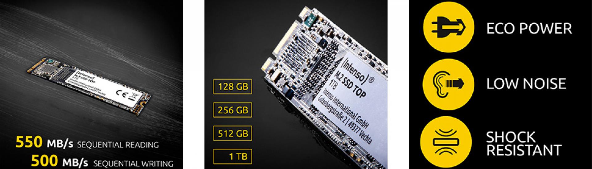 Intenso M.2 SSD TOP  512GB M.2 2280 SATA3 (L520/R500)