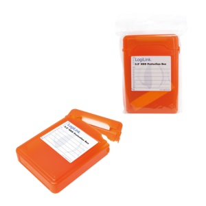 LogiLink Festplatten Schutz-Box für 3,5 HDDs, orange