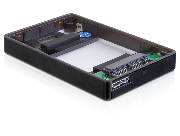 USB 3.0 Gehäuse für 1.8" Micro-SATA & SSD HDD`s, Aluminium, silber/schwarz