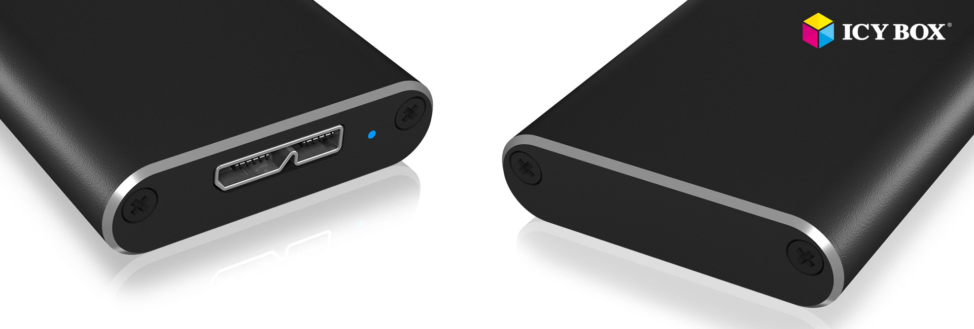 ICY BOX IB-183M2 USB 3.0 Alu-Gehäuse für M.2 SATA SSDs, schwarz