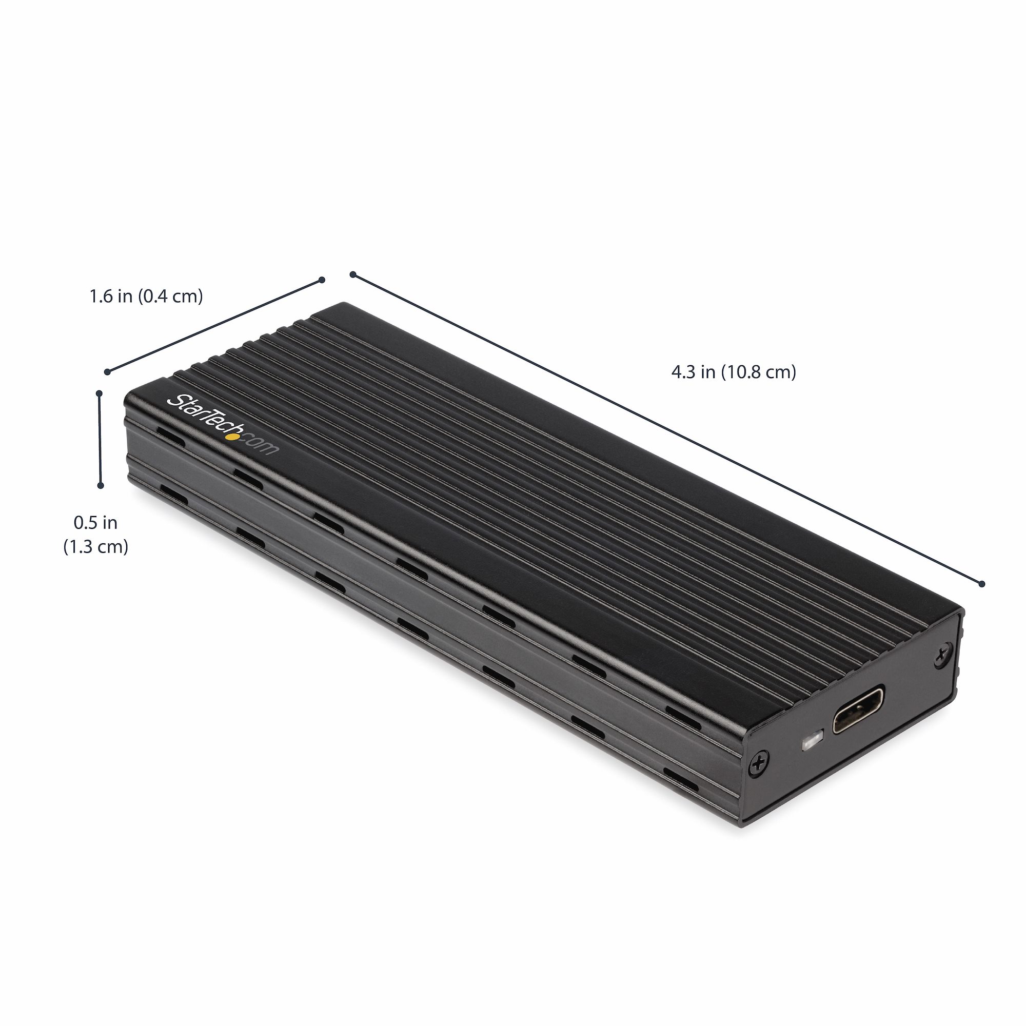 StarTech M2E1BMU31C USB 3.1 Gehäuse (10Gbps) für M.2 NVMe PCIe SSD, schwarz