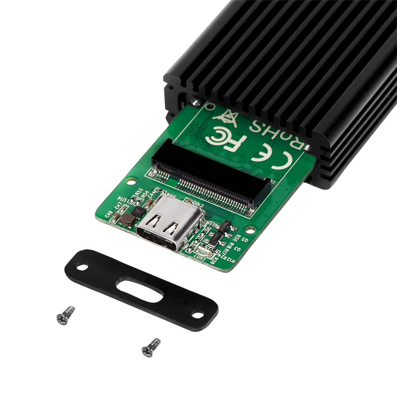 LogiLink USB C 3.2 Gen. 2.1 Gehäuse für M.2 NVMe PCIe SSD Festplatten Alugehäuse, schwarz