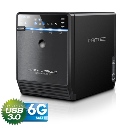 Fantec QB-35US3-6G  USB 3.0 & eSATA Gehäuse für 4x 3.5" SATA HDD`s, Aluminium, schwarz
