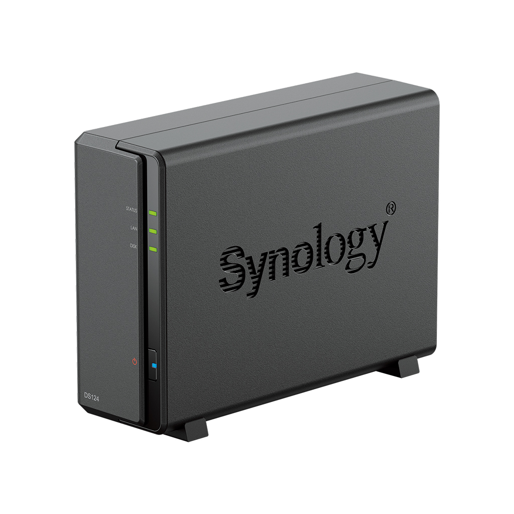 Synology DS124 Disk Station NAS Gehäuse für 1x SATA-HDD 1,7Ghz 1GB RAM 2xUSB3 1xRJ45