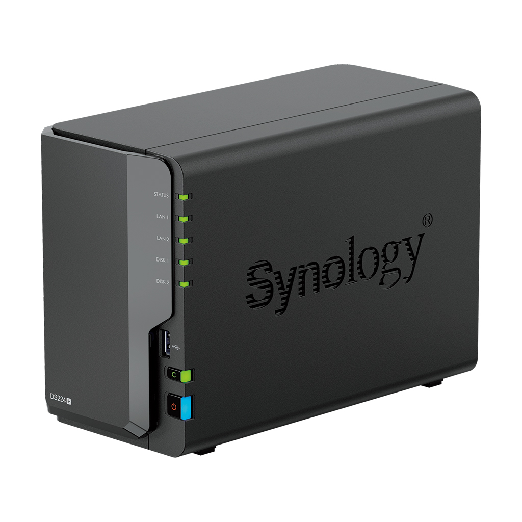 Synology DS224+ Disk Station NAS Gehäuse für 2x SATA-HDD 2,0Ghz 2GB RAM 2xUSB3 1xRJ45