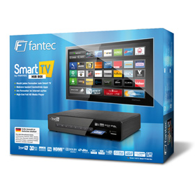 Fantec Smart TV Hub Box - Smart TV App mit Mediaplayer, GLAN MKV H.264 1080P Full HD, schwarz