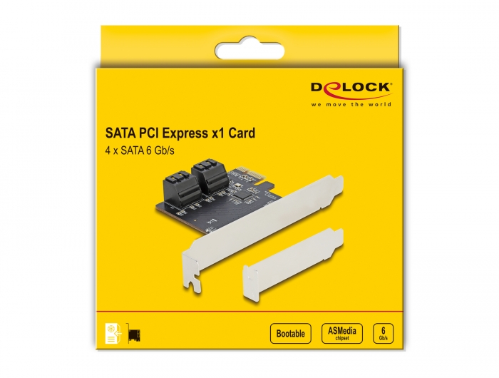 DeLock 90010 SATA HDD-Kontroller 4x SATA 6Gb/s, PCIe x1 V3.0