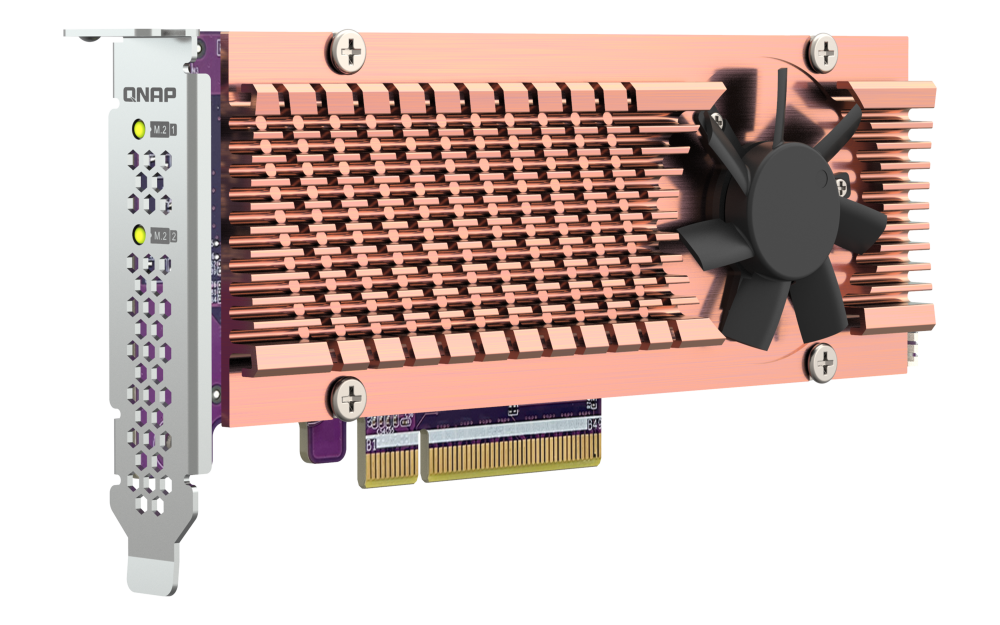 QNAP Dual M.2 PCIe SSD expansion card 2xM.2 2280/22110 PCIe Gen3 x8 host interface