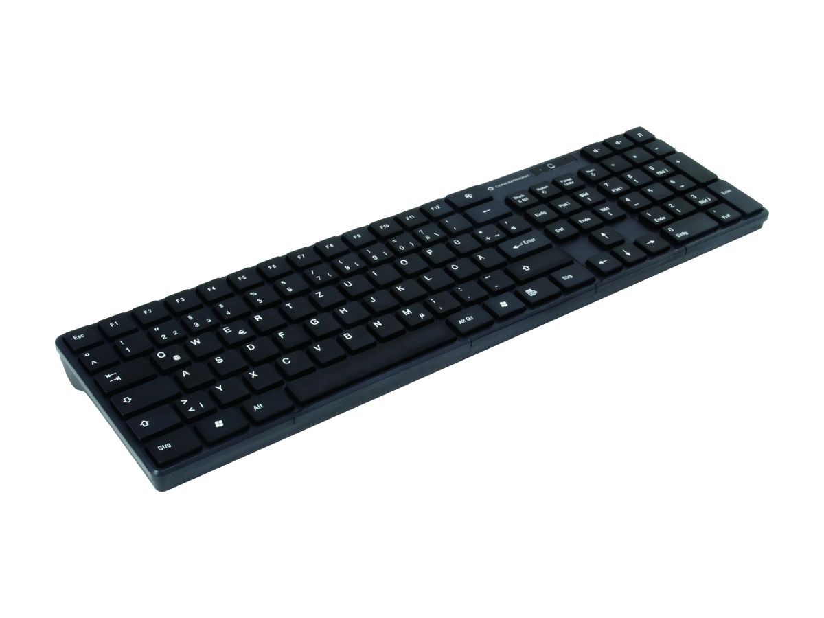 Conceptronic Tastatur & opt. Maus  USB  Funk 2.4 GHz, deutsch, schwarz