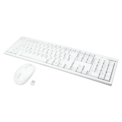 LogiLink Tastatur & opt. Maus  USB  Funk 2.4 GHz, Autolink, deutsch, weiß