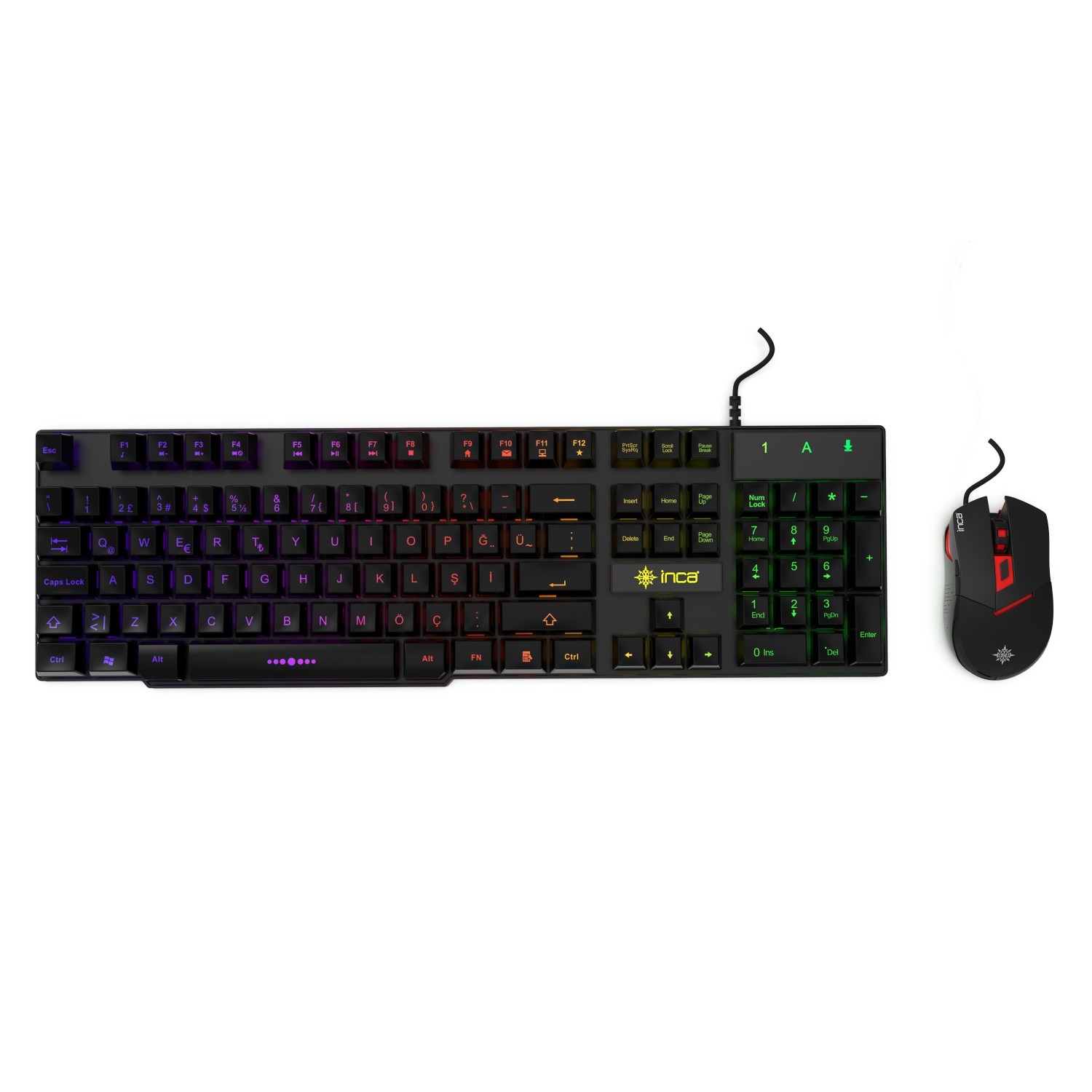 INCA IKG-448 Gaming Tastatur inkl. Maus, RGB, deutsch, USB