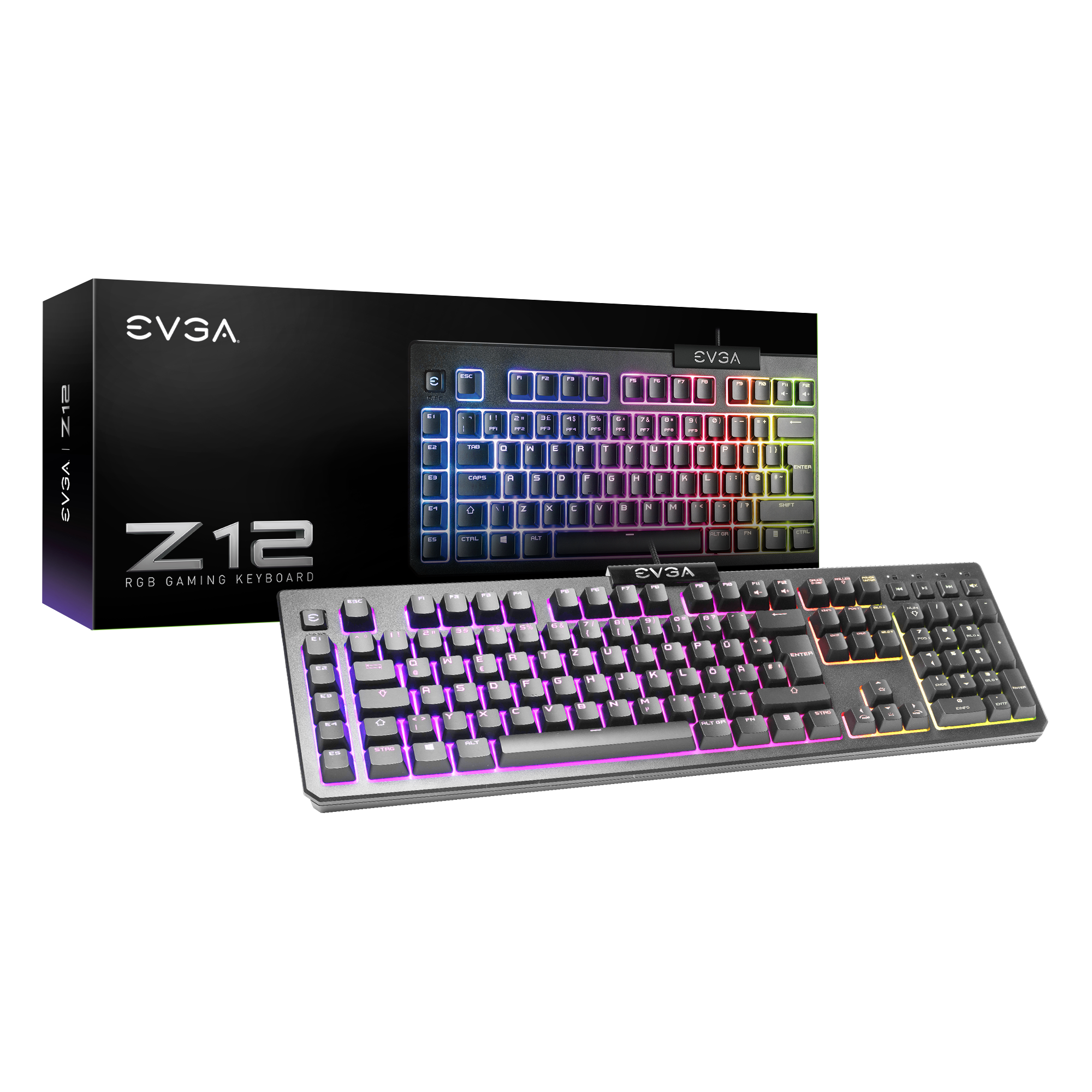 EVGA Z12  834-W0-12DE-K2 - mechanische Gaming-Tastatur RGB kabelgebunden USB