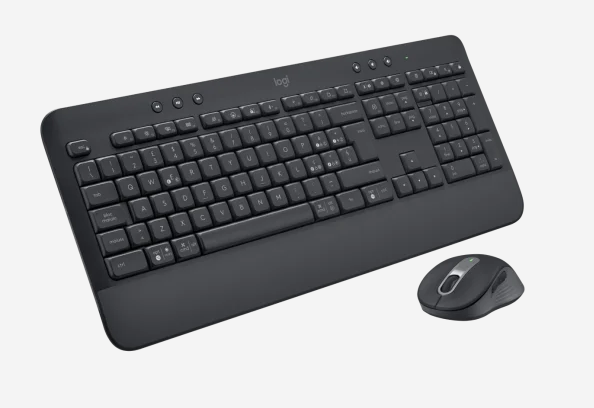 Logitech Cordless Signature MK650 Tastatur & Maus USB Funk/BT, deutsch, schwarz