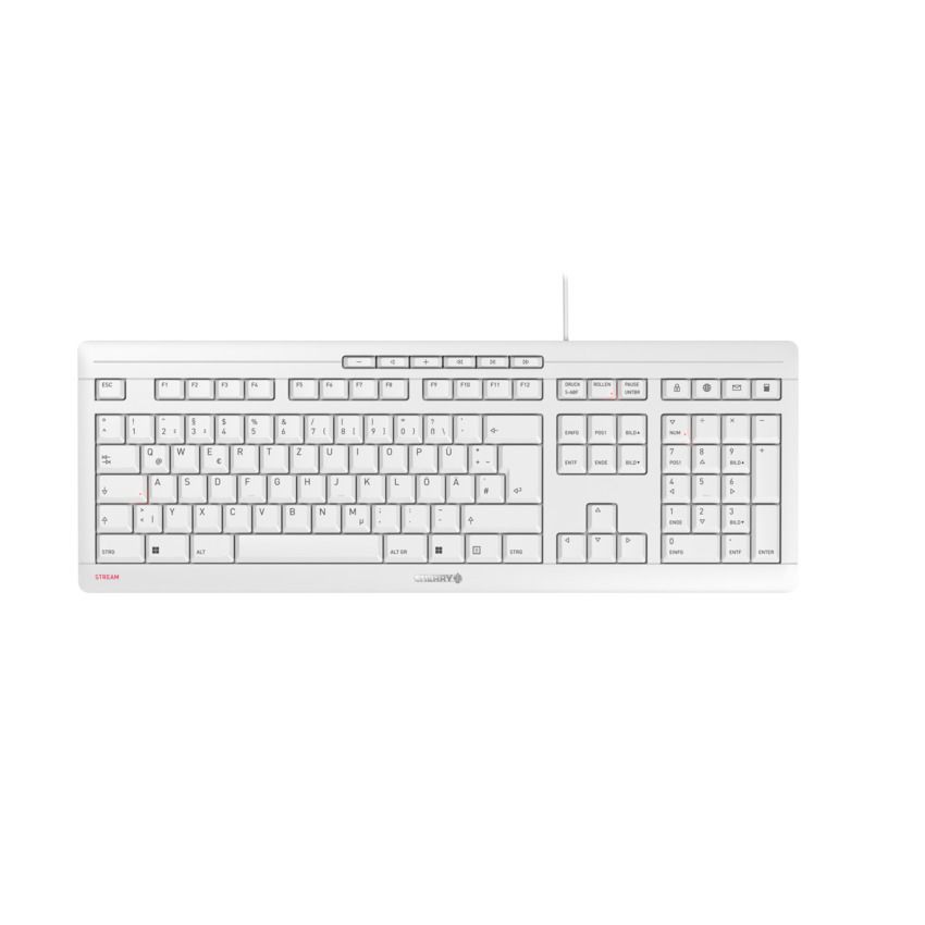 Cherry JK-8500DE-0 STREAM Corded Tastatur USB, deutsch, hellgrau