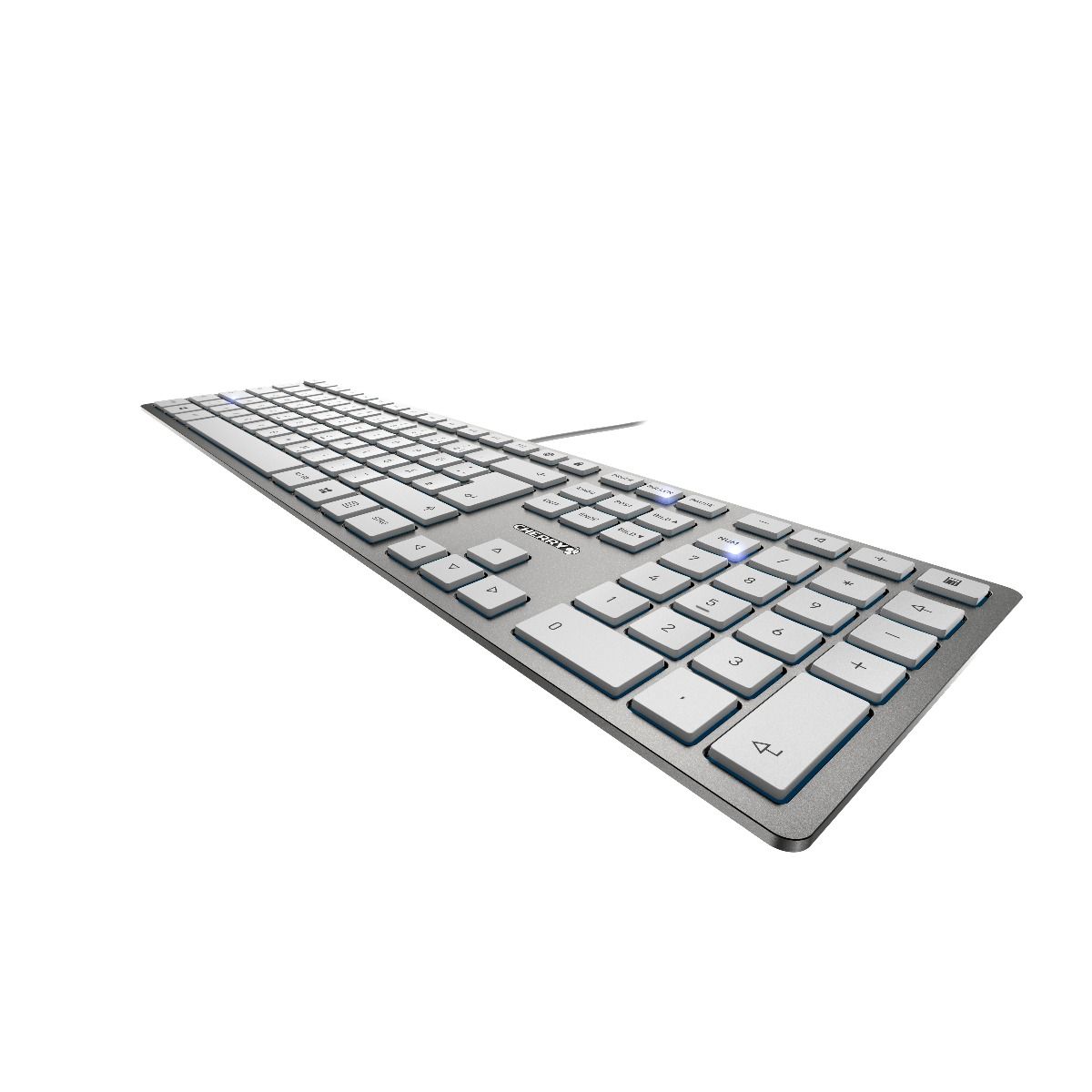 Cherry JK-1600DE-1 KC 6000 Slim Tastatur deutsch USB, silber/weiss