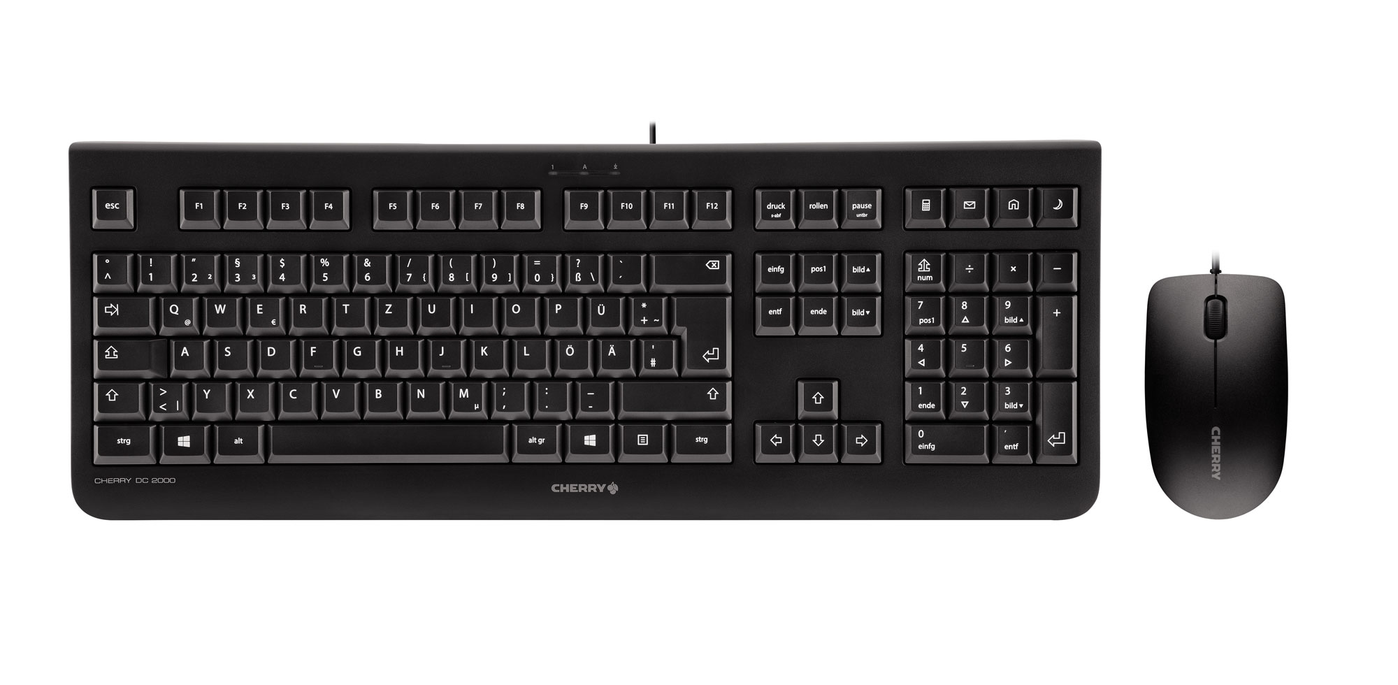 Cherry JD-0800DE-2 DC 2000 Desktop, Tastatur + Maus USB, deutsch, schwarz