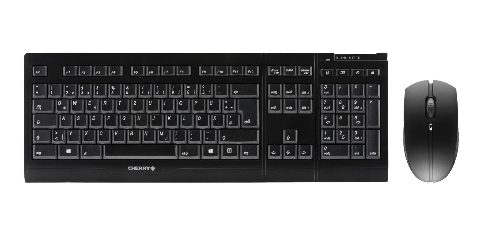 Cherry JD-0410DE-2 B.Unlimited 3.0 Wireless Desktop Tastatur + Maus, deutsch, schwarz (DEMO)