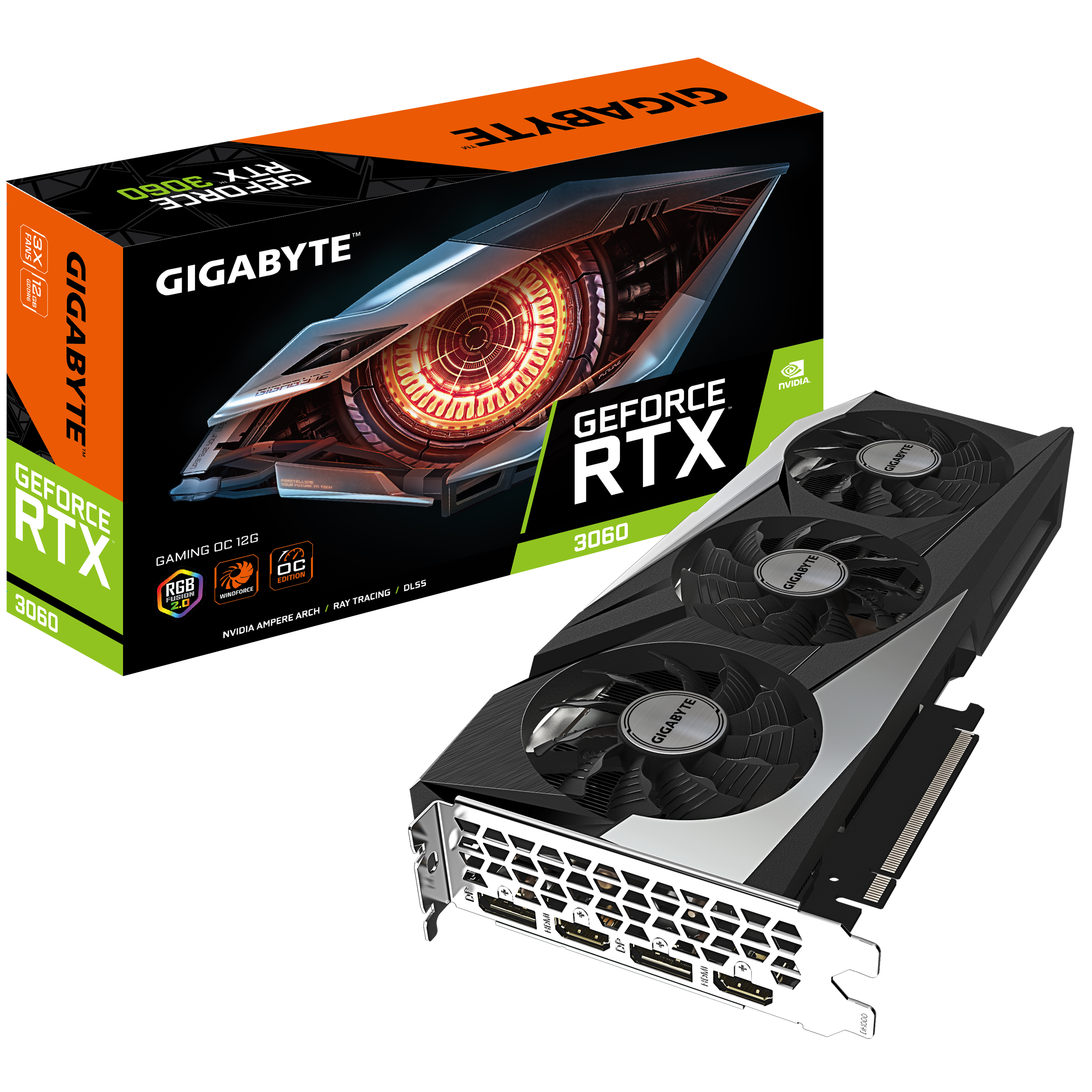 Gigabyte nVidia GeForce RTX 3060 Gaming OC 12GB DDR6, 2xHDMI / 2xDP, PCIe 4.0