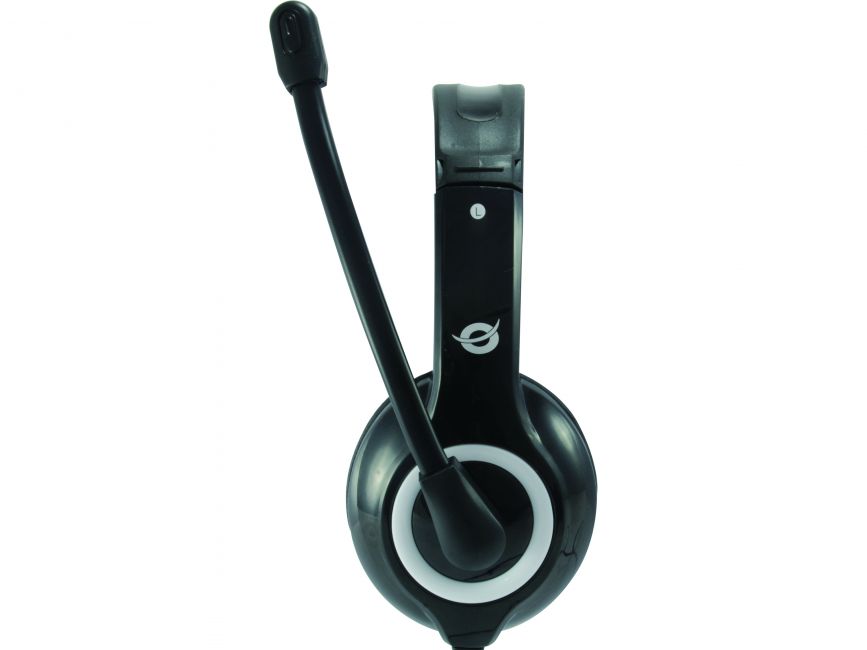 Conceptronic CCHATSTARU2B Stereo Headset USB mit FB am Kabel, schwarz