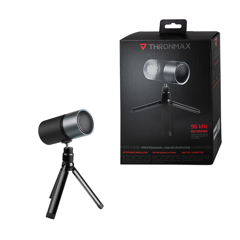 Thronmax Mdrill Pulse 96kHz+Noise cancellation Mikrofon USB silber/schwarz