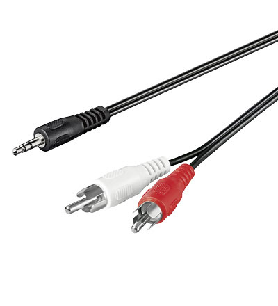 Multimedia Kabel  Audio 1,5 Meter 1x Klinken-Stecker 3.5mm stereo / 2x Cinch-Stecker