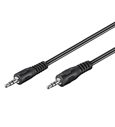 Multimedia Kabel  Audio  2 Meter 2x Klinken-Stecker 3.5mm stereo, schwarz