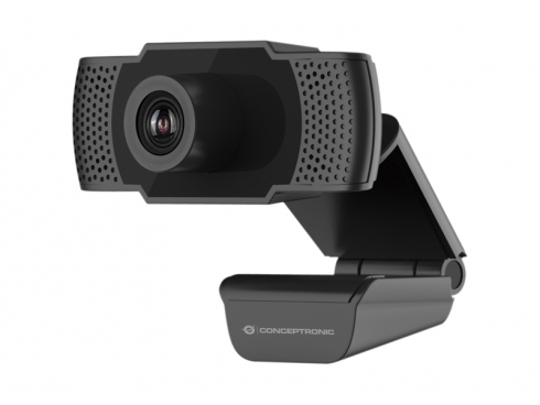 Conceptronic AMDIS01B 1080P Full HD Webcam mit Microphone, schwarz
