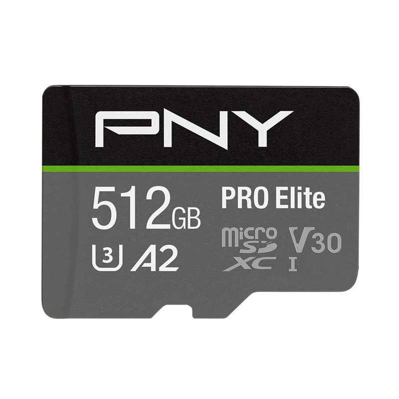PNY 512GB microSDHC UHS-I Flash-Speicherkarte inklusive SD-Adapter, Class 10