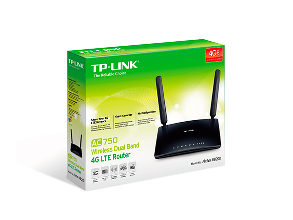 TP-Link Archer MR200 WLAN Dualband 4G / LTE Modem Router AC750 802.11 a/b/g/n/ac, 3x LAN 10/100/1000Mbps
