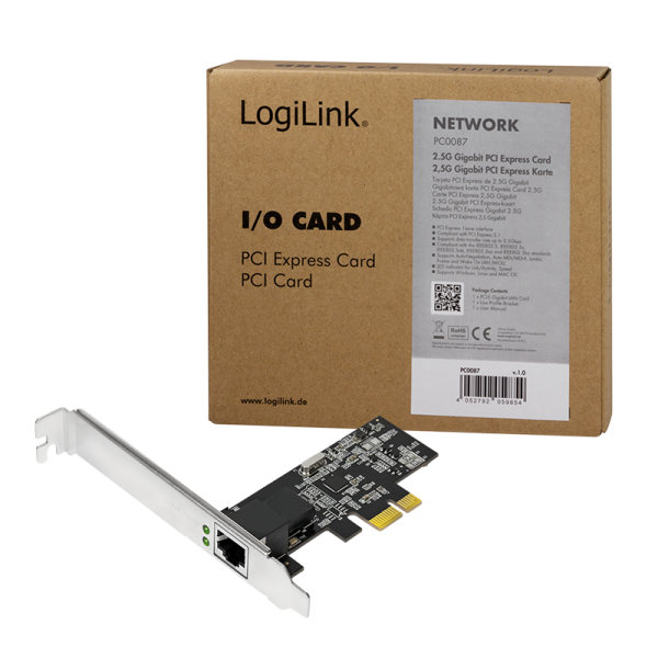 LogiLink Netzwerkkarte  Gigabit  100M/1G/2,5Gbps TP, PCIe
