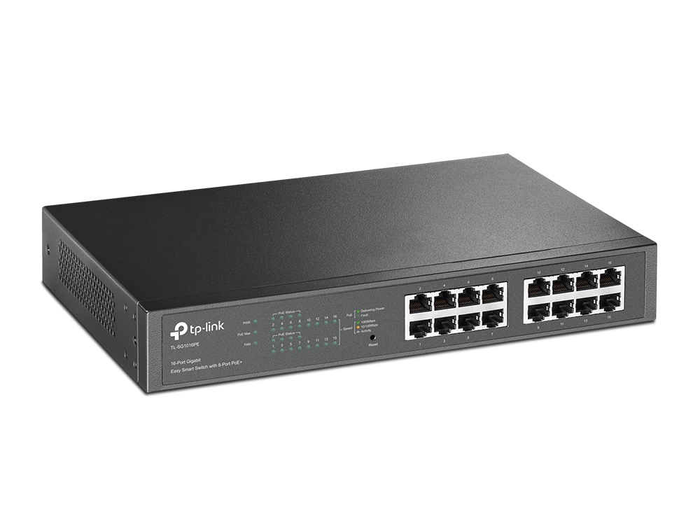 TP-Link TL-SG1016PE Gigabit Switch  16-Port (8xPoE+ 110W) 10-1000Mbps 19" / Desktop