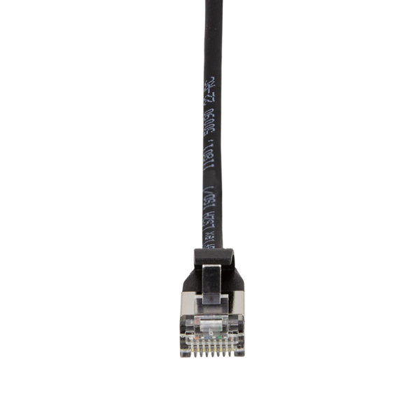 Netzwerk Patchkabel SlimLine   2m, schwarz Cat.6A U/FTP 2xRJ45 Stecker
