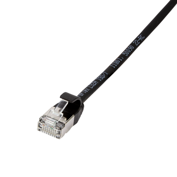Netzwerk Patchkabel SlimLine   2m, schwarz Cat.6A U/FTP 2xRJ45 Stecker