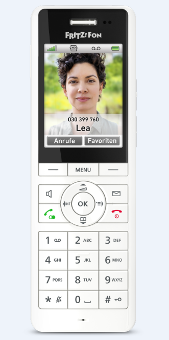 AVM Fritz!Fon X6 weiß DECT-Handy Zusatztelefon mit Ladeschale