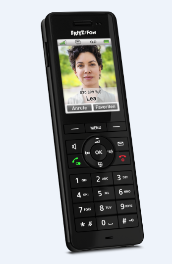 AVM Fritz!Fon X6 schwarz DECT-Handy Zusatztelefon mit Ladeschale
