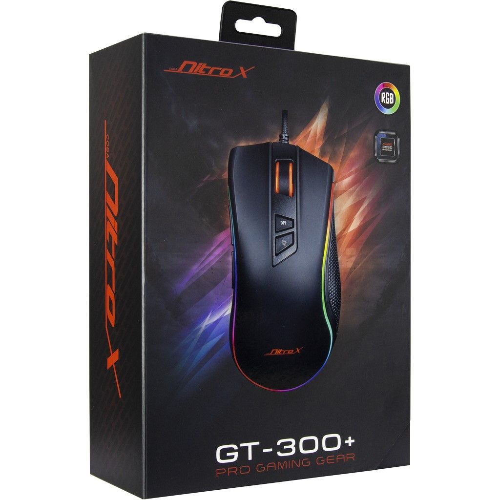 Nitrox GT-300+ RGB Gaming-Maus, USB schwarz