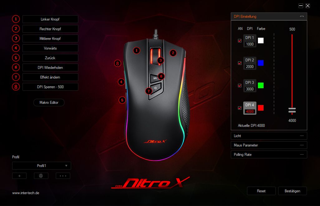Nitrox GT-300+ RGB Gaming-Maus, USB schwarz